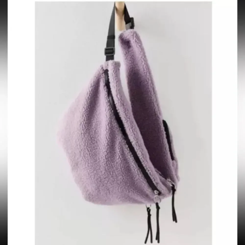 Free People Movement Overachiever Sherpa Sling Bag Purple Lavender Lilac NWT